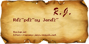 Répásy Jenő névjegykártya